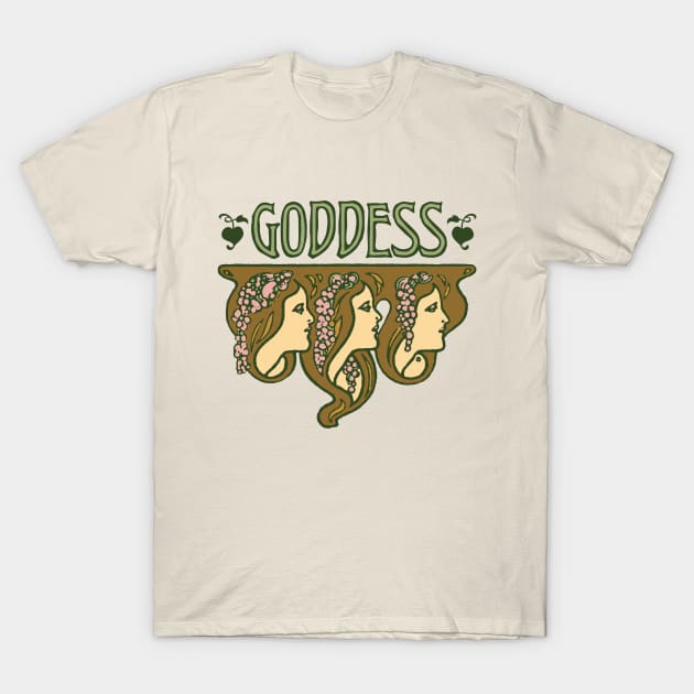 Art Nouveau Goddess T-Shirt by MatchbookGraphics